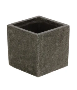 Dehner Polystone-Topf Auckland, Quadratisch, Grau