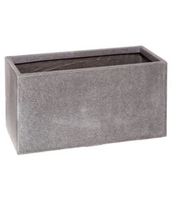 Dehner Polystone-Blumenkübel Kopenhagen, Rechteckig, Granit-grau