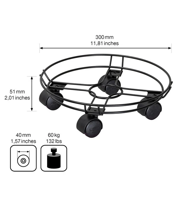 Wagner Pflanzenroller Draht, Ø 30 Cm, Schwarz 6 Wagner Pflanzenroller Draht, Ø 30 Cm, Schwarz – Bild 4
