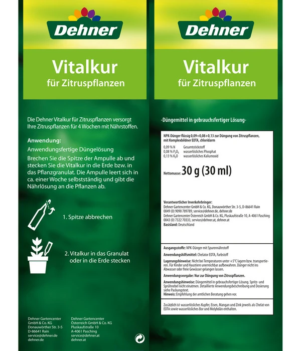 Dehner Vitalkur Für Zitruspflanzen, Flüssig, 30 Ml 4 Dehner Vitalkur Für Zitruspflanzen, Flüssig, 30 Ml – Bild 2