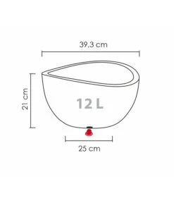 Scheurich Kunststoff-Topf Wave Globe, Rund, Ca. Ø39,3/H21 Cm -Biohort || Compo || Elho Verkäufe 4498150 WE BG 001 ScheurichTopfWaveGlobe