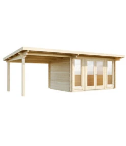 Wolff Finnhaus Gartenhaus Trondheim 70-B, Inkl. Seitendach Links