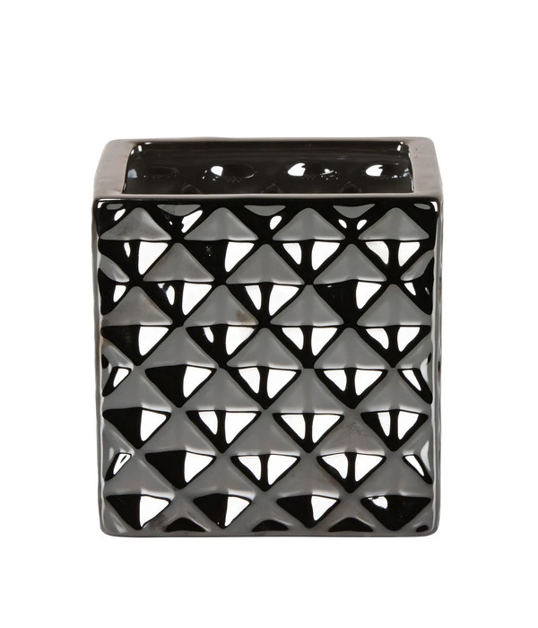 Scheurich Keramik-Übertopf Titanium, Quadratisch, Silber 4 Scheurich Keramik-Übertopf Titanium, Quadratisch, Silber – Bild 2