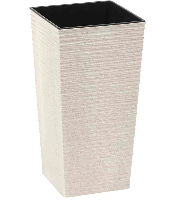 Siena Garden Kunststoff-Topf ECO Nizza, Konisch, Weiß, Ca. B25/H46,5/T25 Cm, 2er-Set 3 Siena Garden Kunststoff-Topf ECO Nizza, Konisch, Weiß, Ca. B25/H46,5/T25 Cm, 2er-Set – Bild 2