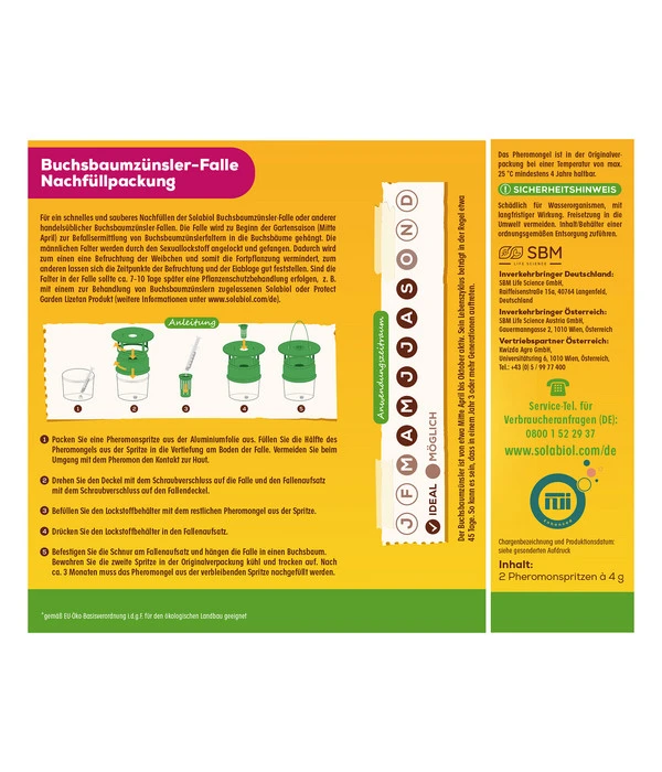 Solabiol Buchsbaumzünsler-Falle Nachfüllpackung, 8 G 4 Solabiol Buchsbaumzünsler-Falle Nachfüllpackung, 8 G – Bild 2