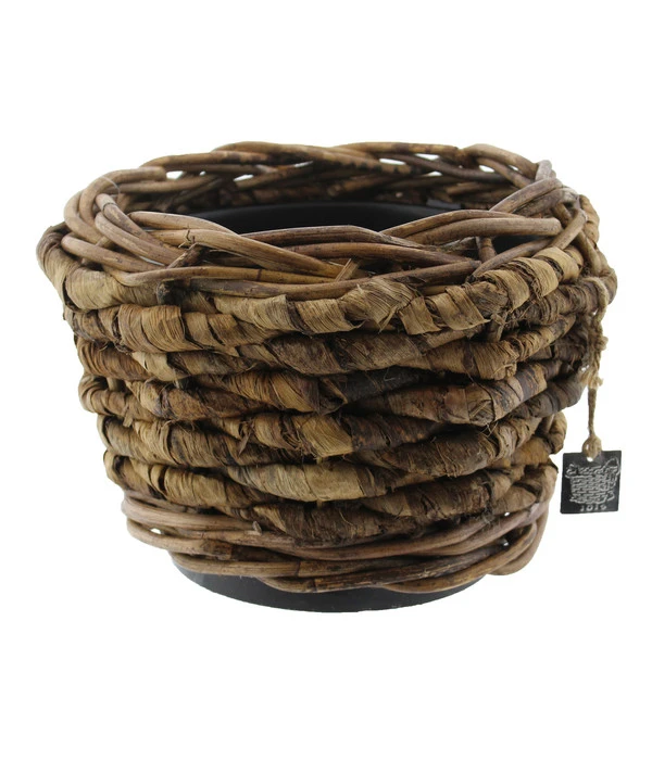 Van Der Leeden Bananenblatt-Topf, Rund, Braun 3 Van Der Leeden Bananenblatt-Topf, Rund, Braun