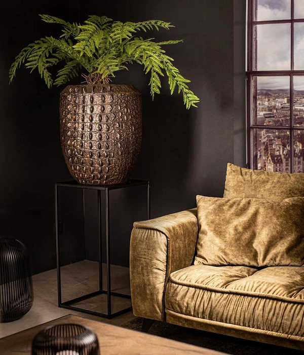 Fleur Ami Kunststoff-Topf Croc, Konisch, Bronze, Ca. Ø47/H56 Cm 4 Fleur Ami Kunststoff-Topf Croc, Konisch, Bronze, Ca. Ø47/H56 Cm – Bild 2