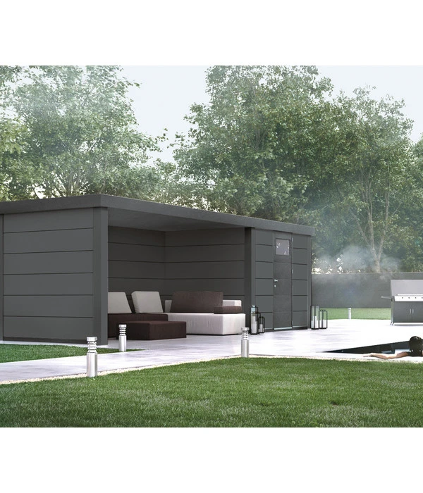 Wolff Finnhaus Metallgerätehaus Eleganto 2424, Inkl. Lounge Links, Ca. B542/H227/T258 Cm 4 Wolff Finnhaus Metallgerätehaus Eleganto 2424, Inkl. Lounge Links, Ca. B542/H227/T258 Cm – Bild 2