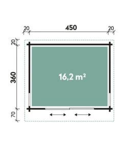 Wolff Finnhaus Gartenhaus Trondheim, Inkl. Schiebetür Links, Ca. B490/H260/T450 Cm -Biohort || Compo || Elho Verkäufe 6930259 WE DE 001 FinnhausBBHTrondheim44D
