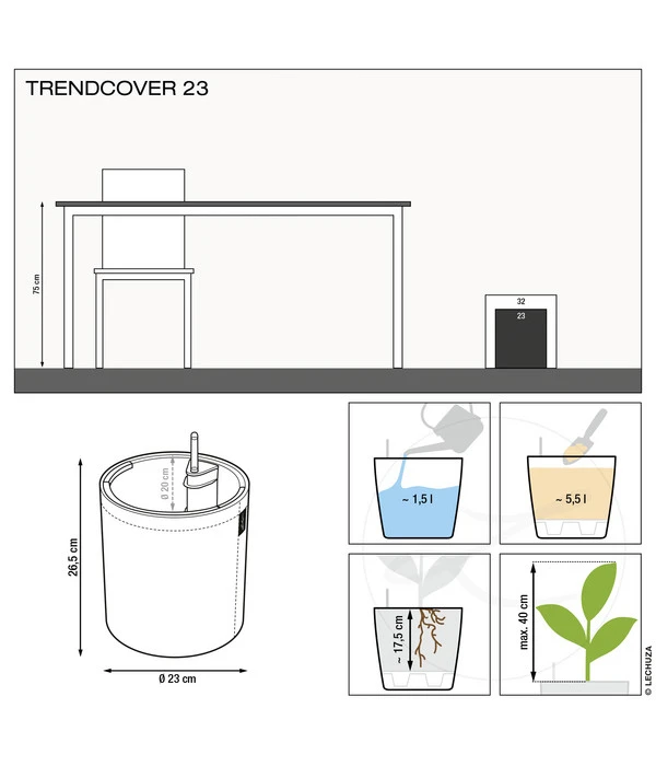 LECHUZA® TRENDCOVER Cork, All-in-One Set 6 LECHUZA® TRENDCOVER Cork, All-in-One Set – Bild 4