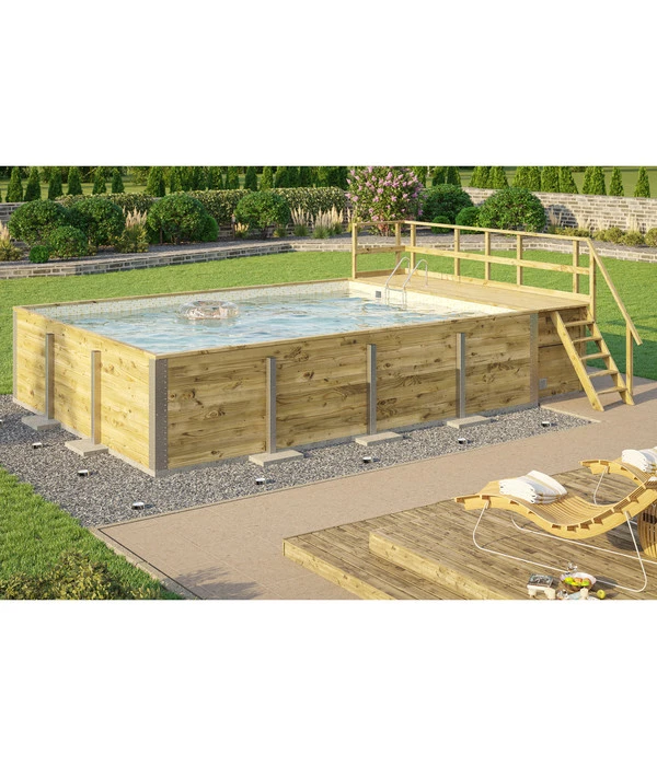 Weka Massivholzpool 595 Gr. 2, Ca. B650/H201/T490 Cm, Folie Sand/Mosaic 4 Weka Massivholzpool 595 Gr. 2, Ca. B650/H201/T490 Cm, Folie Sand/Mosaic – Bild 2