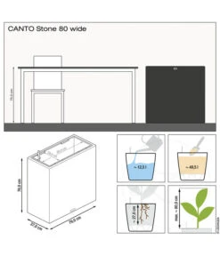 LECHUZA® Kunststoff-Kasten Canto Stone, Rechteckig, Ca. B79/H76/T37 Cm -Biohort || Compo || Elho Verkäufe 6963235 WE IG 001 LechuzaCantoStone80Wide