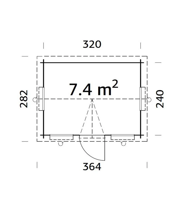 Palmako Gartenhaus Claudia, Ca. B362/H249/T284 Cm 5 Palmako Gartenhaus Claudia, Ca. B362/H249/T284 Cm – Bild 3