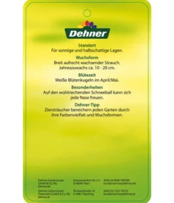 Großblumiger Duft-Schneeball -Biohort || Compo || Elho Verkäufe 7533623 Duftschneeball Etikett 02